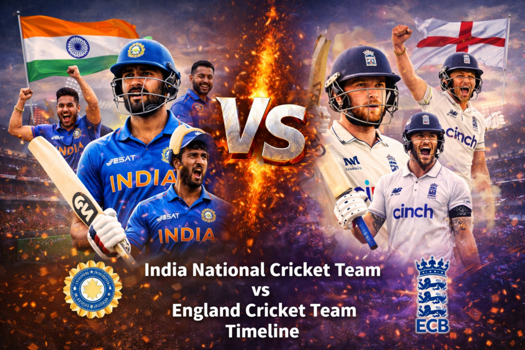 India National Cricket Team vs England Cricket Team Timeline
